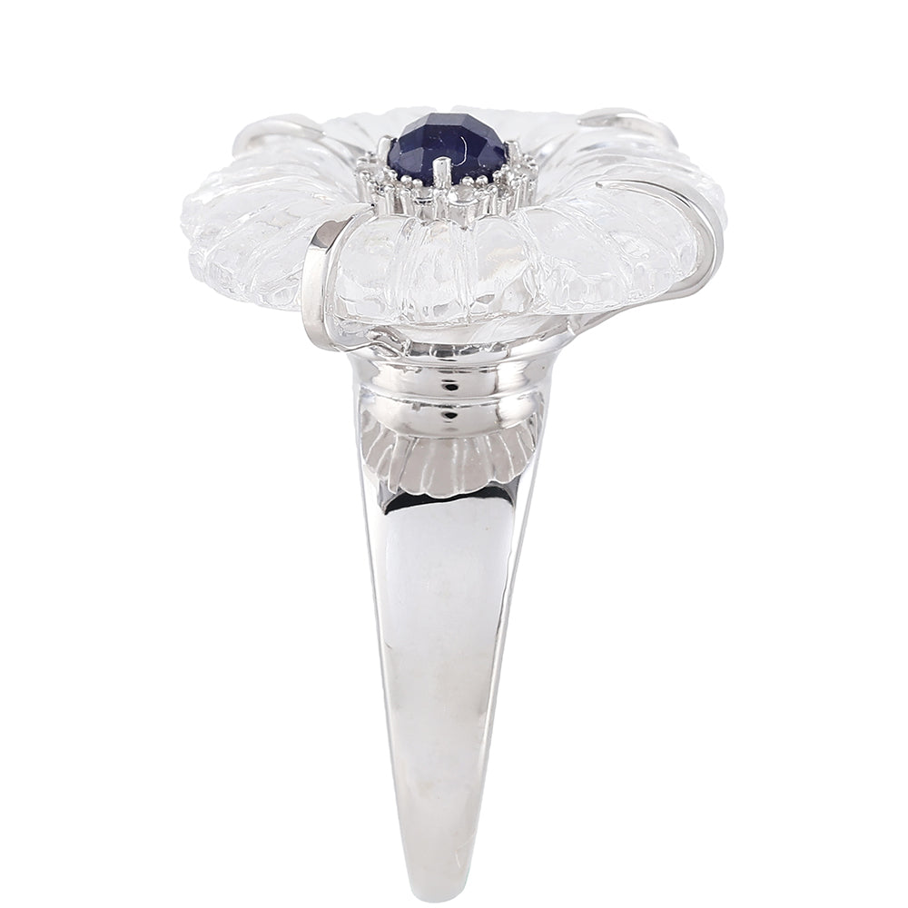 Inel din Argint 925 ( 3.98 grame ) cu Safir Thailandez și Cuarț 11.55 Carate