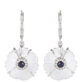 Cercei din Argint 925 ( 2.95 grame ) cu Safir Thailandez și Cuarț 13.14 Carate