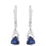 Cercei din Argint 925 ( 2.57 grame ) cu Safir Thailandez și Topaz Alb 2.2 Carate