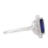 Inel din Argint 925 ( 1.82 grame ) cu Safir Thailandez și Topaz Alb 0.95 Carate