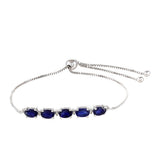 Brățară din Argint 925 ( 3.46 grame ) cu Safir Thailandez și Topaz Alb 3.35 Carate