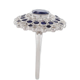 Inel din Argint 925 ( 3.59 grame ) cu Safir Thailandez și Topaz Alb 2.82 Carate