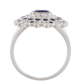 Inel din Argint 925 ( 3.59 grame ) cu Safir Thailandez și Topaz Alb 2.82 Carate