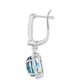 Cercei din Argint 925 ( 4.77 grame ) cu Cuarț Păun și Topaz Alb 5.66 Carate