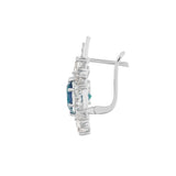 Cercei din Argint 925 ( 3.87 grame ) cu Cuarț Păun și Topaz Alb 9.72 Carate