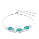 Brățară din Argint 925 ( 4.55 grame ) cu Cuarț Păun și Topaz Alb 7.16 Carate