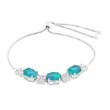 Brățară din Argint 925 ( 4.55 grame ) cu Cuarț Păun și Topaz Alb 7.16 Carate