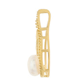Pandantiv din Argint 925 Placat cu Aur ( 1.17 grame ) cu Perlă de Cultură și Topaz Alb 1.82 Carate