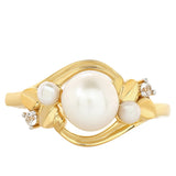 Inel din Argint 925 Placat cu Aur ( 2.71 grame ) cu Perlă de Cultură și Topaz Alb 2.3 Carate
