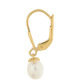 Cercei din Argint 925 Placat cu Aur ( 1.01 grame ) cu Perlă de Cultură 3.49 Carate