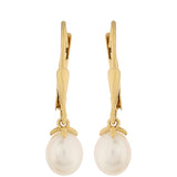 Cercei din Argint 925 Placat cu Aur ( 1.01 grame ) cu Perlă de Cultură 3.49 Carate