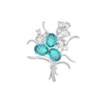 Broşă din Argint 925 ( 6.54 grame ) cu Cuarț Păun și Topaz Alb 9.85 Carate