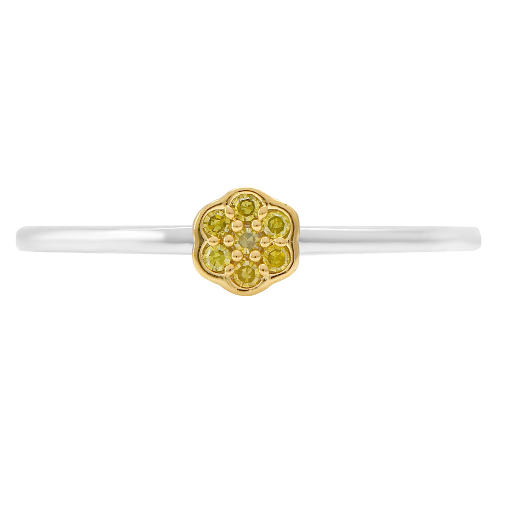 Inel din Argint 925 ( 1.02 grame ) cu Diamant Verde Veronez 0.05 Carate