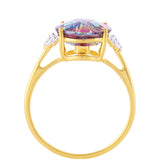 Inel din Argint 925 Placat cu Aur ( 1.7 grame ) cu Rubelit Cruzeiro și Topaz Mistic 3.58 Carate