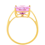 Inel din Argint 925 Placat cu Aur ( 1.57 grame ) cu Tanzanit și Topaz Mistic Roz 4.07 Carate
