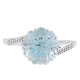 Inel din Argint 925 ( 2.42 grame ) cu Topaz Albastru ca Cerul și Zircon Natural 4.95 Carate