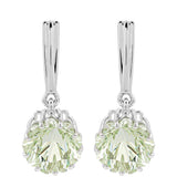 Cercei din Argint 925 ( 2.74 grame ) cu Ametist Verde 7.08 Carate