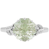 Inel din Argint 925 ( 2.97 grame ) cu Ametist Verde și Zircon Natural 3.48 Carate