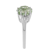 Inel din Argint 925 ( 2.97 grame ) cu Ametist Verde și Zircon Natural 3.48 Carate