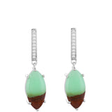 Cercei din Argint 925 ( 2.65 grame ) cu Crisopraz Mentă și Zircon Natural 5.75 Carate