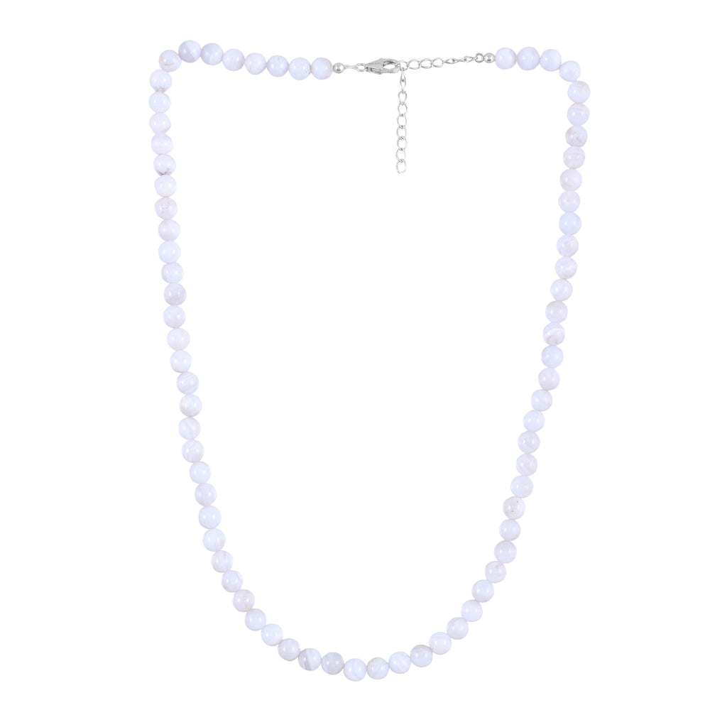 Colier din Argint 925 ( 1.25 grame ) cu Agat Albastru 120.08 Carate