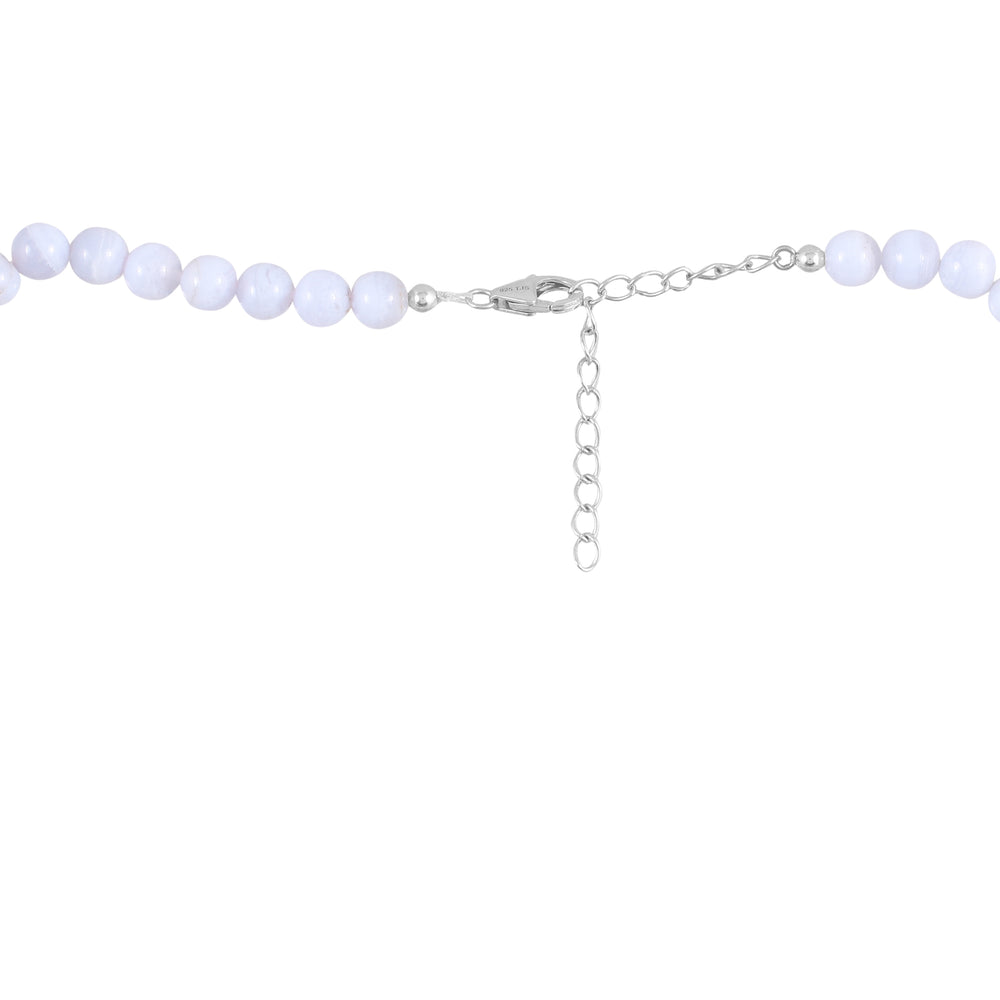 Colier din Argint 925 ( 1.25 grame ) cu Agat Albastru 120.08 Carate