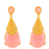 Cercei din Argint 925 Placat cu Aur ( 5.42 grame ) cu Opal Roz 23.2 Carate