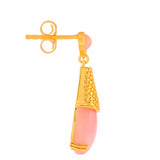 Cercei din Argint 925 Placat cu Aur ( 5.42 grame ) cu Opal Roz 23.2 Carate