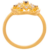 Inel din Argint 925 Placat cu Aur ( 2.42 grame ) cu Diamant Roșu și Diamant Alb 0.13 Carate