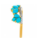 Inel din Argint 925 Placat cu Aur ( 2.83 grame ) cu Turcoaz ”Frumoasa Adormită” 1.29 Carate