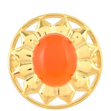 Inel din Argint 925 Placat cu Aur ( 4.37 grame ) cu Carneol 4.56 Carate