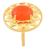 Inel din Argint 925 Placat cu Aur ( 4.37 grame ) cu Carneol 4.56 Carate