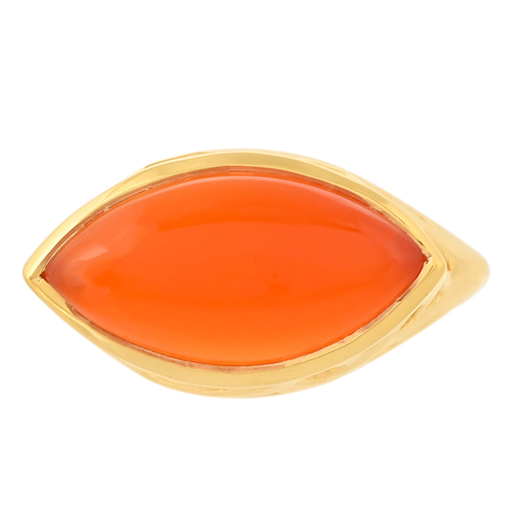 Inel din Argint 925 Placat cu Aur ( 3.68 grame ) cu Carneol 4.37 Carate