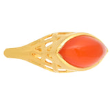 Inel din Argint 925 Placat cu Aur ( 3.68 grame ) cu Carneol 4.37 Carate