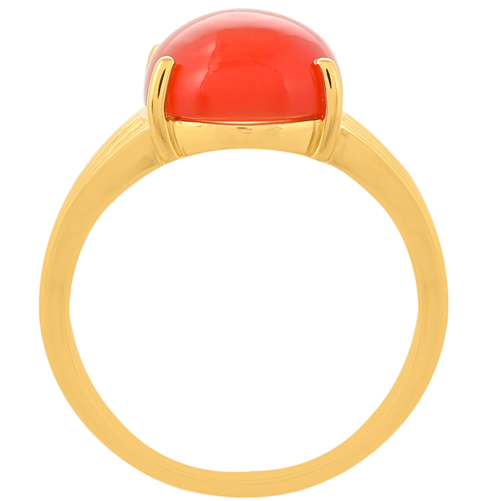 Inel din Argint 925 Placat cu Aur ( 2.91 grame ) cu Carneol 4.64 Carate