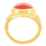 Inel din Argint 925 Placat cu Aur ( 7.55 grame ) cu Carneol 10.6 Carate