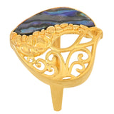Inel din Argint 925 Placat cu Aur ( 5.3 grame ) cu Scoică Abalone 4.13 Carate