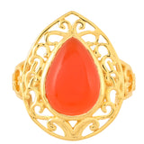 Inel din Argint 925 Placat cu Aur ( 4.38 grame ) cu Carneol 4.97 Carate