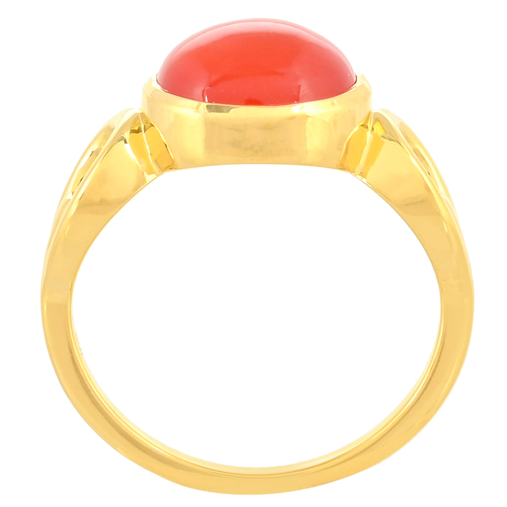 Inel din Argint 925 Placat cu Aur ( 3 grame ) cu Carneol 3.73 Carate