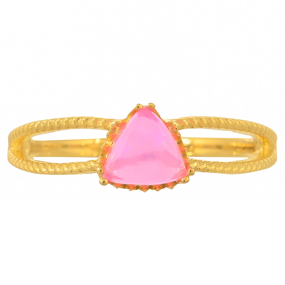 Inel din Argint 925 Placat cu Aur ( 1.9 grame ) cu Opal Etiopian Neon Roz 0.47 Carate