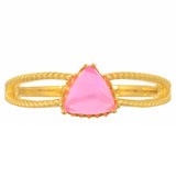 Inel din Argint 925 Placat cu Aur ( 1.9 grame ) cu Opal Etiopian Neon Roz 0.47 Carate