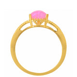 Inel din Argint 925 Placat cu Aur ( 1.9 grame ) cu Opal Etiopian Neon Roz 0.47 Carate