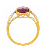 Inel din Argint 925 Placat cu Aur ( 2.41 grame ) cu Rubin Malagasy și Topaz Alb 4.01 Carate