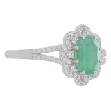 Inel din Argint 925 ( 2.38 grame ) cu Smarald Brazilian și Topaz Alb 1.46 Carate