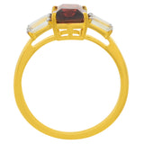 Inel din Argint 925 Placat cu Aur ( 2.19 grame ) cu Granat Rodolit și Topaz Alb 2.64 Carate
