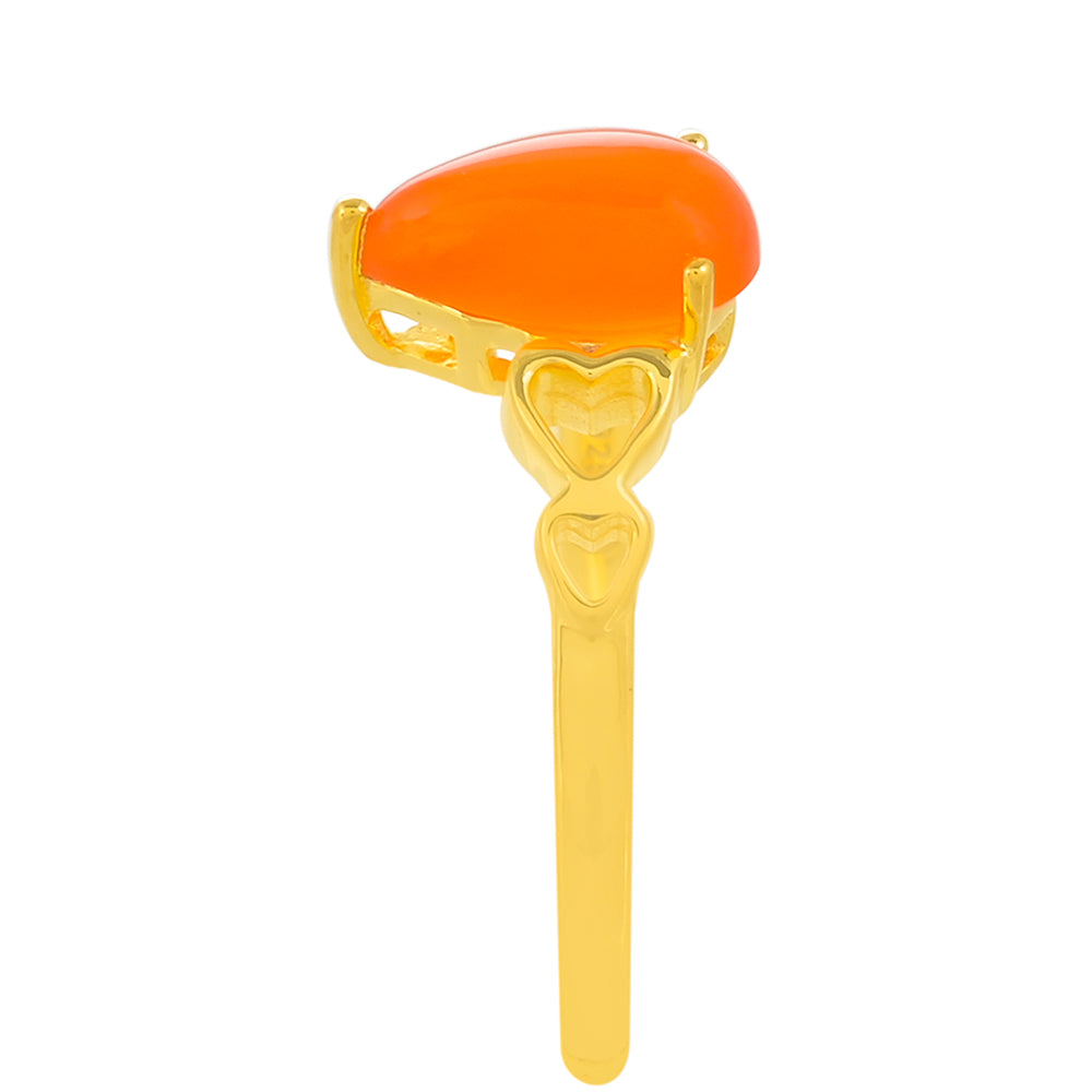 Inel din Argint 925 Placat cu Aur ( 2.08 grame ) cu Carneol 1.01 Carate