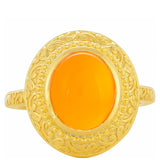 Inel din Argint 925 Placat cu Aur ( 4.54 grame ) cu Carneol 3.22 Carate