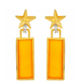 Cercei din Argint 925 Placat cu Aur ( 2.69 grame ) cu Carneol și Topaz Alb 7.62 Carate