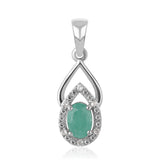 Pandantiv din Argint 925 ( 1.01 grame ) cu Smarald Brazilian și Topaz Alb 0.53 Carate