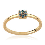 Inel din Argint 925 Placat cu Aur ( 1.68 grame ) cu Diamant Albastru 0.11 Carate